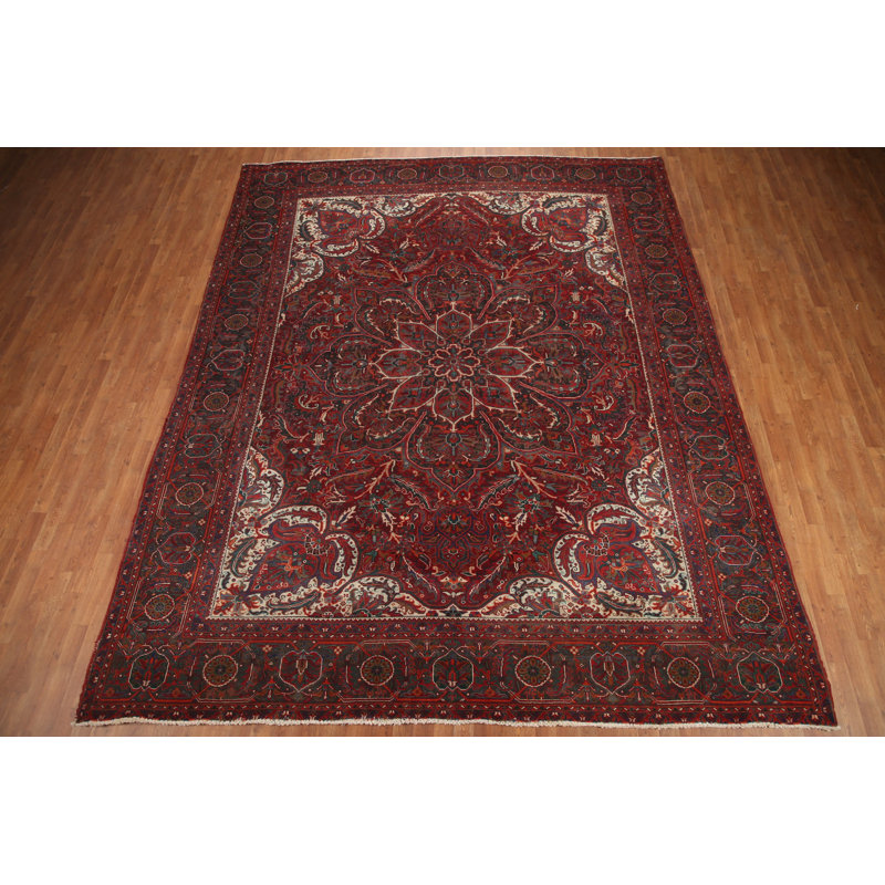 Tapis floral rouge 10 x 13