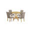 Cet ensemble de salle à manger 5 pièces comprend une table de cuisine ronde avec piédestal et 4 chaises Parson rembourrées en tissu kaki foncé, 36 x 36 pouces, chêne-1847808058-1799340587-1799340586