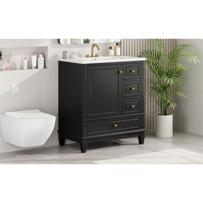 Meuble-lavabo sophistiqué avec rangement abondant et construction robuste