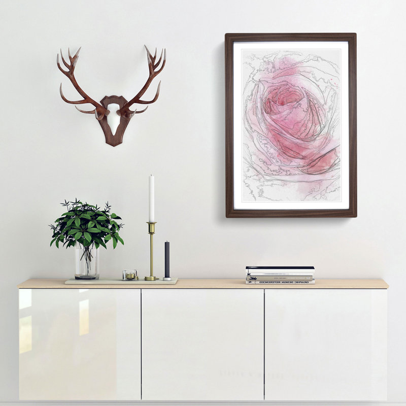 Pink Rose Petals - Framed Print, Walnut, 91cm H x 60cm W x 2cm D