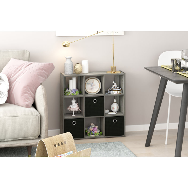 Inaayah Bookcase, French Oak Gray / Black