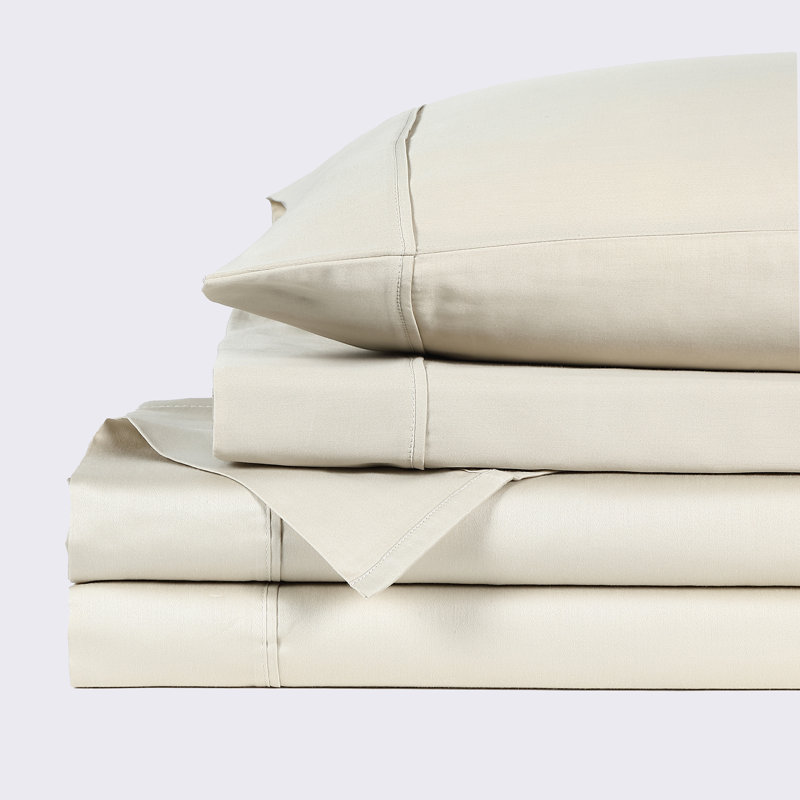 Blush Pink King Cotton Sateen Sheet Set