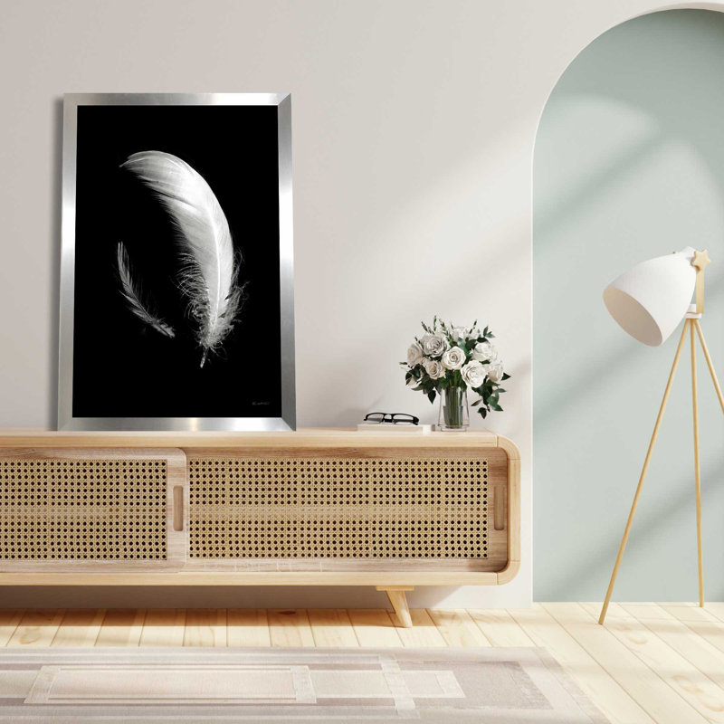 Dream Feathers - Photographie d'un seul cadre, L 27,5 po x H 39,5 po, Encadrement argenté