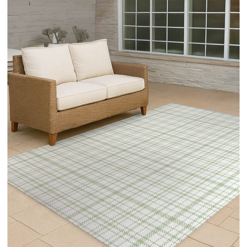 Tapis d'extérieur antidérapant à carreaux Liz, Rectangulaire 2 pi x 3 pi