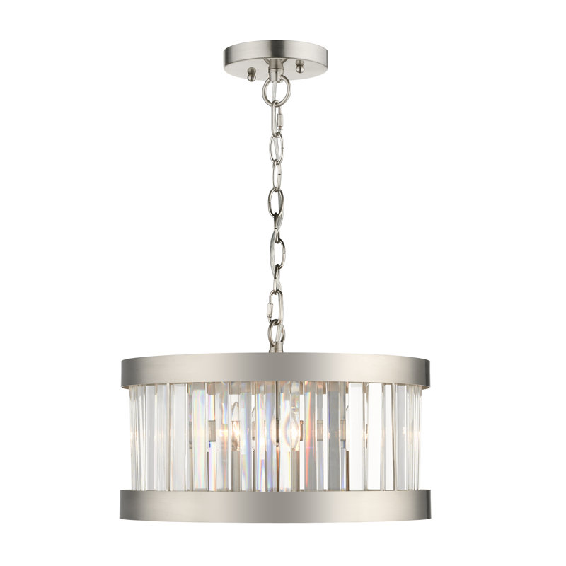 Brock 3 - Light Drum Pendant, Satin Chrome