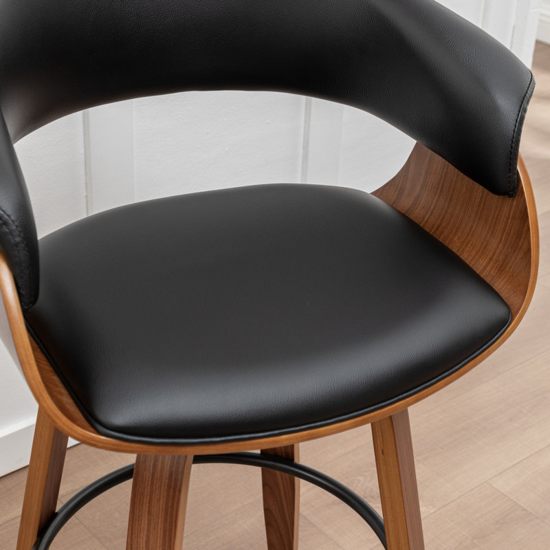 Ensemble de 3 tabourets de bar pivotants Devlin Mordern, Bar Stool (29" Seat Height), Black