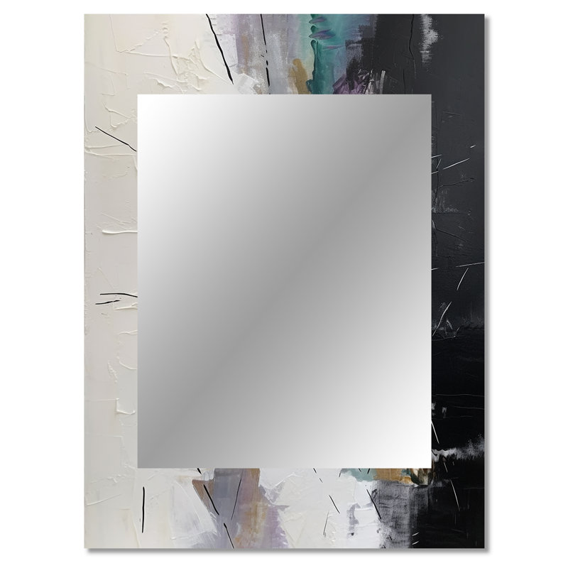 Mauve langue des lignes III - miroir géométrique, miroir mural décoratif blanc, art imprimé en métal, 40 po x 30 po