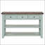 Console en bois de pin massif, table d'appoint moderne avec 3 tiroirs de rangement et 2 tablettes. Facile à assembler