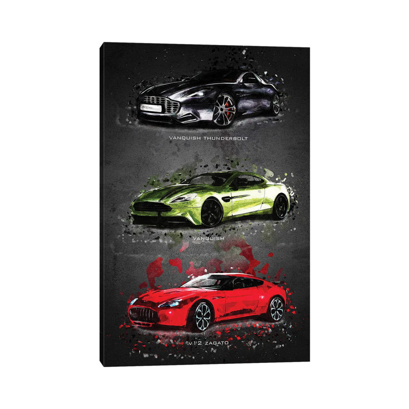 Aston Martin by Gab Fernando - Wrapped Canvas Print, 20.32 cm H x 30.48 cm W