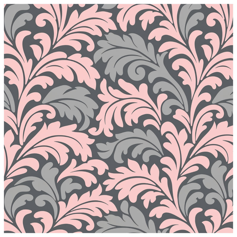 Couvertures damassées roses et grises, 50in W x 60in H