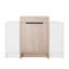 Meuble-lavabo de salle de bain avec lavabo en céramique et 2 armoires, porte, meuble-lavabo moderne blanc lustré scintillant 48 po, rangement, couleur-130431134