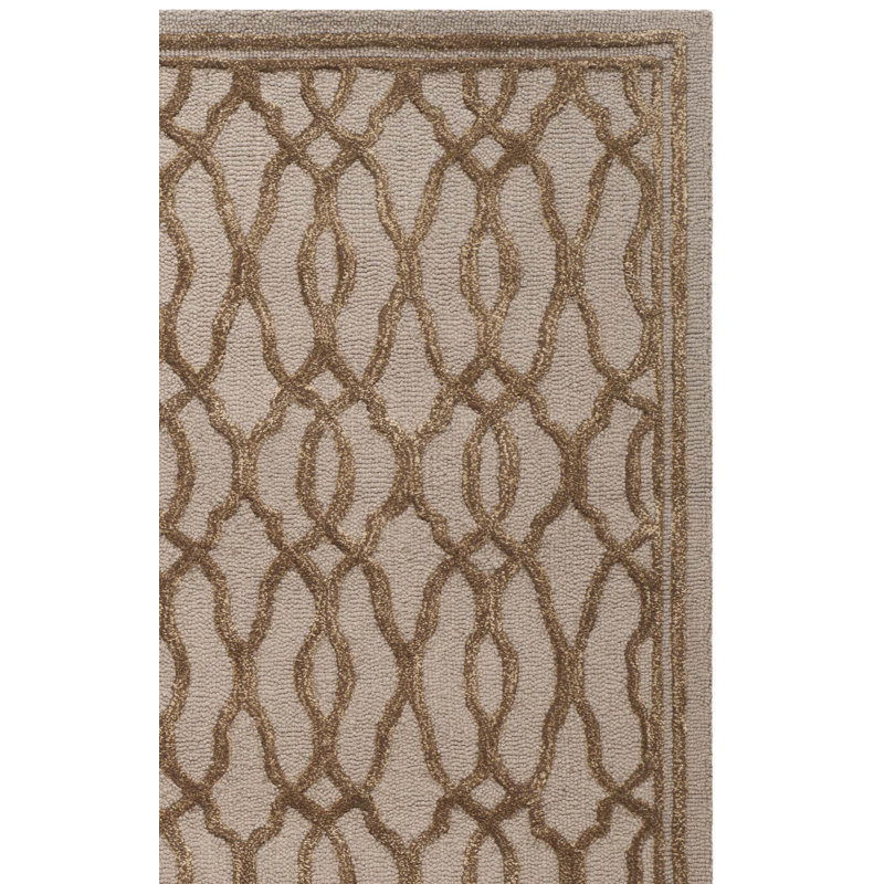 Tapis brun / bronze touffeté à la main Ellis-James, Rectangle 4 pi x 6 pi