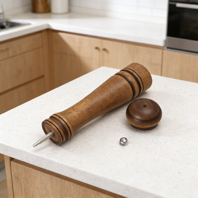 Moulin à poivre et à sel en bois de chêne de 10 pouces avec mécanisme de broyage en céramique réglable, moulin de cuisine rechargeable de grande capacité