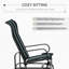 Fauteuil berçant et oscillant d'extérieur en tissu avec accoudoirs berçants lisses-667136260