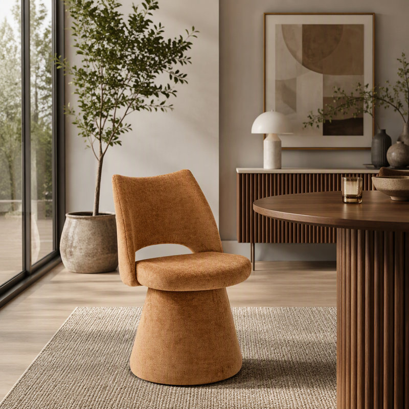 Chaise d'appoint rembourrée, Brun