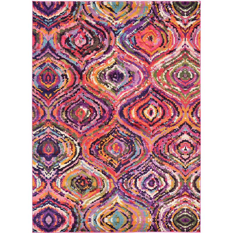 Eddins Washable Ikat Indoor Rug, Rectangle 8' x 11'