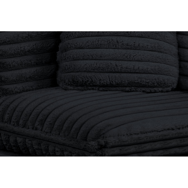 Ensemble modulaire 6 pièces en velours côtelé, Noir