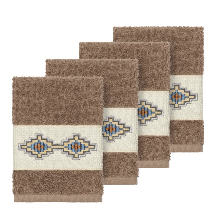 Hencely Turkish Hand Towel Set of 2 -Diamond Kitchen Dish Towel -Beige