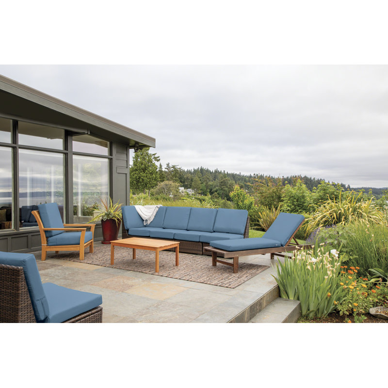 Jaylon Outdoor Dining Chair Cushion Cover, 21" W x 5" H, Empire Blue Velvet
