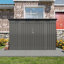 Remise de rangement extérieure 4 x 9 pi, abri de jardin en métal avec toit incliné, 6 évents et 2 portes battantes pour la cour, le jardin, le patio, le garage, la pelouse
