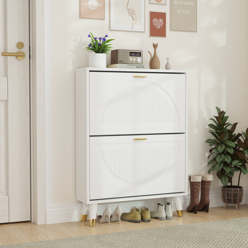 24.8" Shoe Storage Cabinet, White
