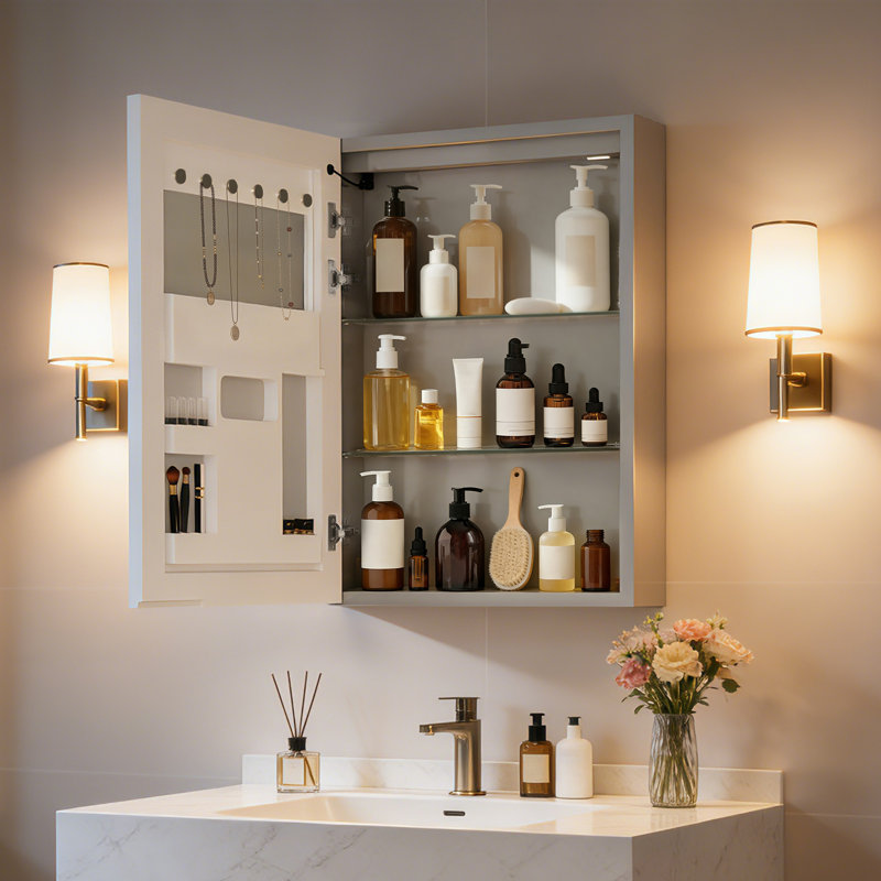 Led Bathroom Medicine Cabinet, Dual Bluetooth Speakers, Defog, Dimmable 3-Color Light, Frontlit, Memory Function, Outlets, Adjustable Shelves, Tempered Glass