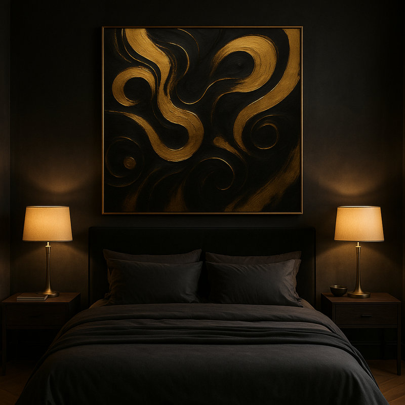 Art mural encadré "dorés" par Kasian Art Studio - cadre noir