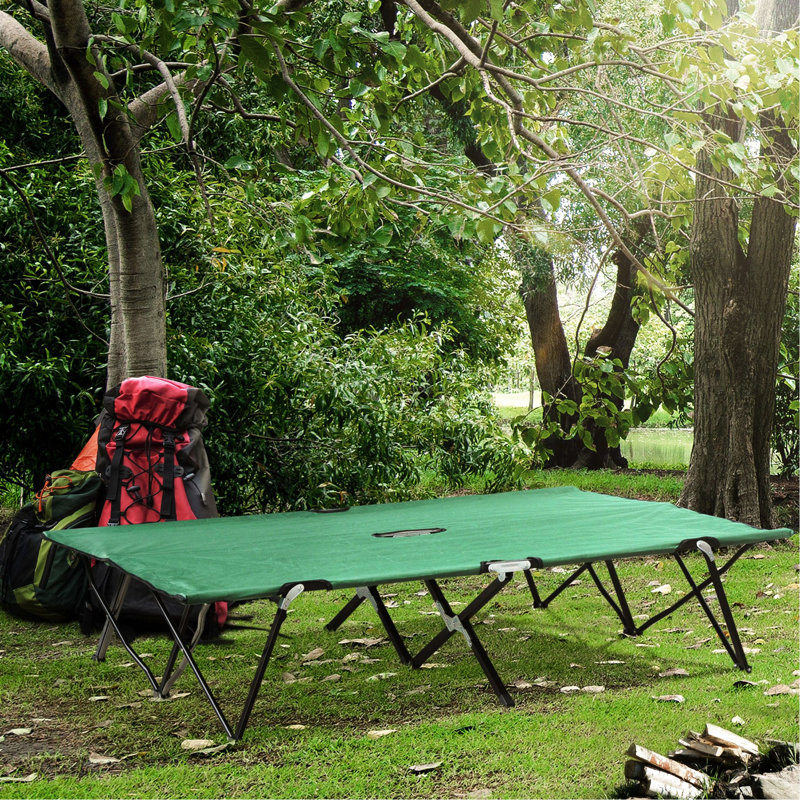 Lit de camping pour 2 personnes pour adultes - 50 po de lit pliant portatif extra large avec sac de transport