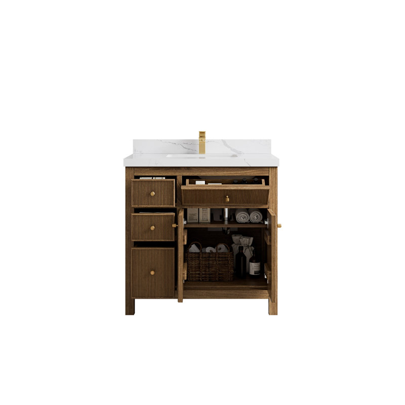 Ensemble de meuble-lavabo simple 36 po, Calacatta Laza