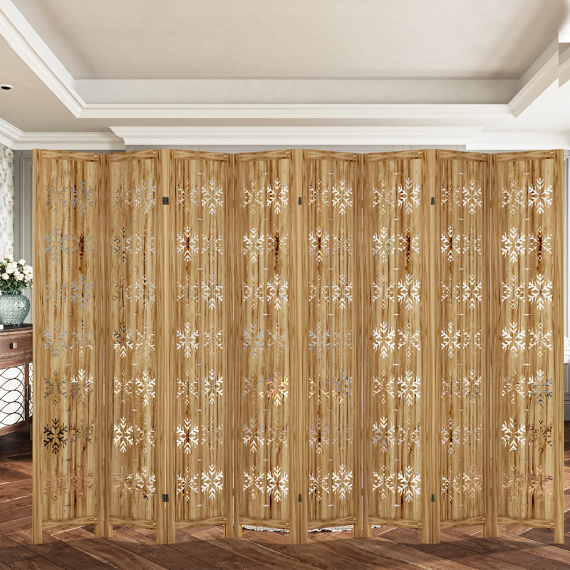Paravent en bois, 8, H 66,9 po x l 126,8 po x P 0,7 po