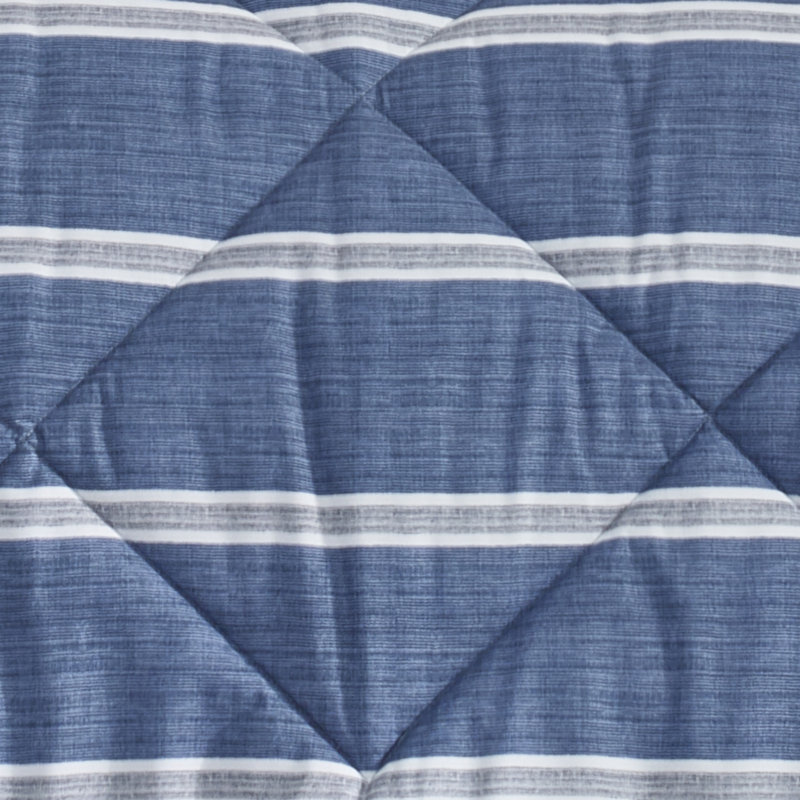 Ensemble d'édredon réversible bleu Nautica Keller, Édredon pour lit simple + 1 taie décorative stan