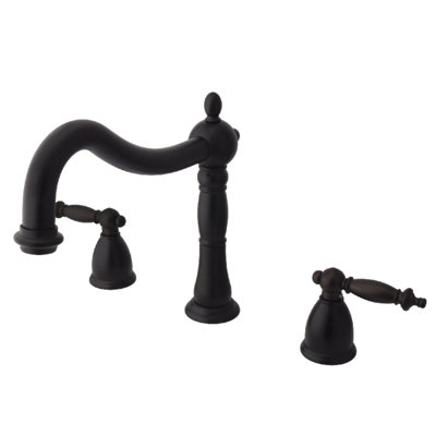 Kingston Brass Heritage Two-Handle 3-Hole Deck Mount Roman Tub Faucet