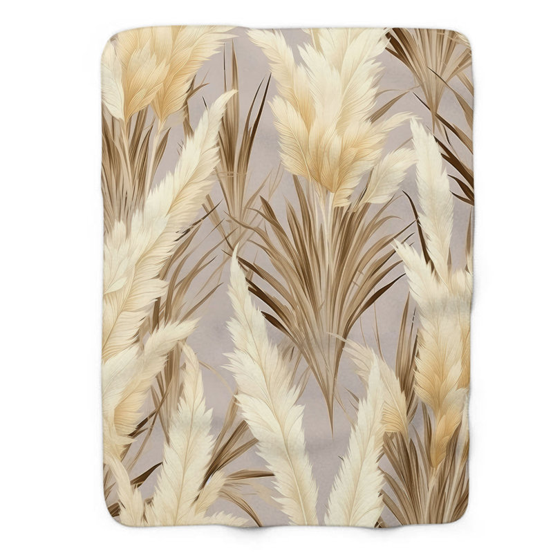 Jeté Pampas Prairie Dance - 1 pièce Sherpa Blan Premium, Grand lit