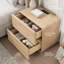 Table de chevet avec station de charge, table de bout moderne de 23,6 po avec 2 tiroirs et base épaissie renforcée pour le salon de la chambre à coucher, chêne naturel-639851345