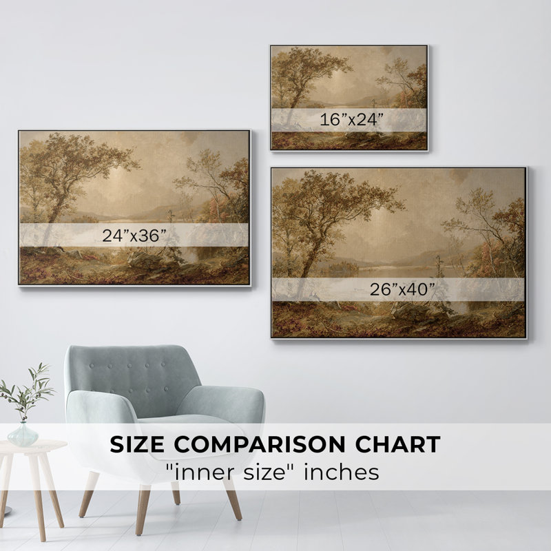 Paysage rétro - DC XXXIV, H 17 po x l 25 po x P 2 po, Toile encadrée flottée blanche