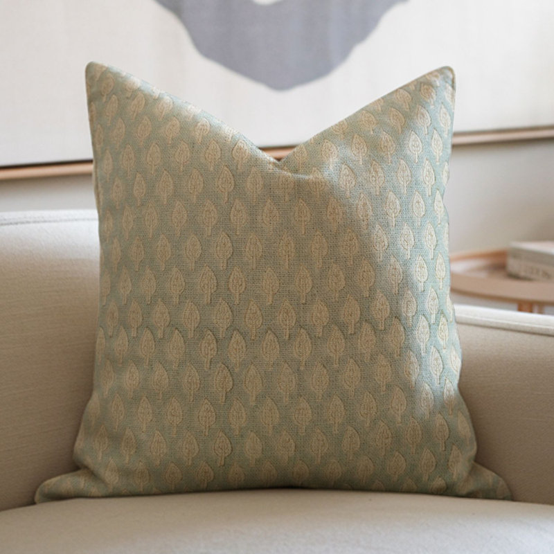 Coussin décoratif en tissu épais épais en lin Fabividine Accent, lombaire, (Khushbu, bleu), Forme rectangulaire