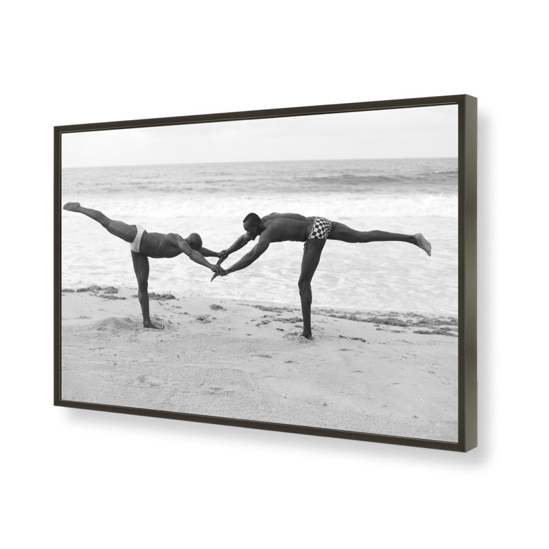 «Larking IV» par Stephane Gaboué | Édition murale de plage limitée, reproduction de paysage avec cadre, 32" H x 48" W