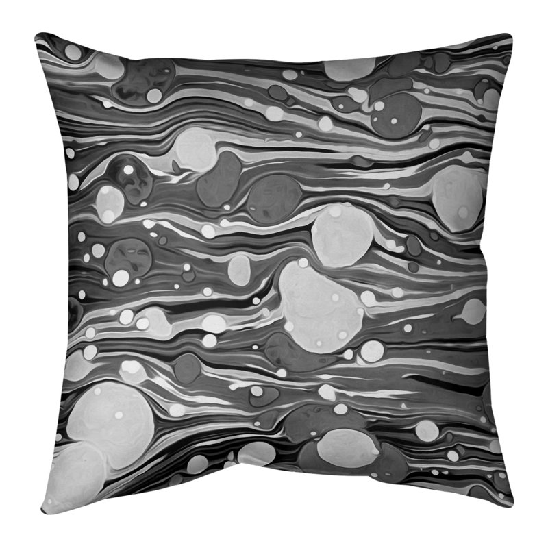 Katelyn Elizabeth Geometric Reversible Throw Pillow, Poly Fill, 14" x 14", Black/White