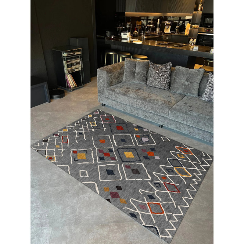 Tapis intérieur / extérieur en polypropylène tissé à la machine Subani, Rectangle 4 pi 4 po x 6 pi 3 po