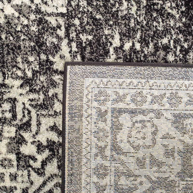 Oriental Area Rug, Rectangle 160 x 229 cm, Black/Grey