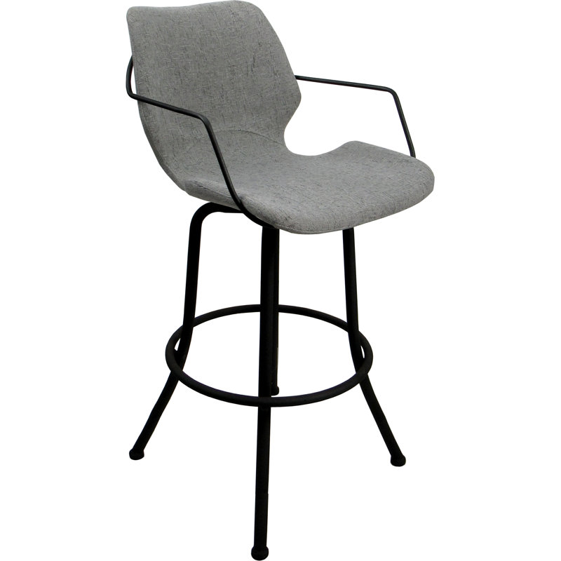 Tabouret pivotant très haut en métal - siège de 34 po, Noir, Gris