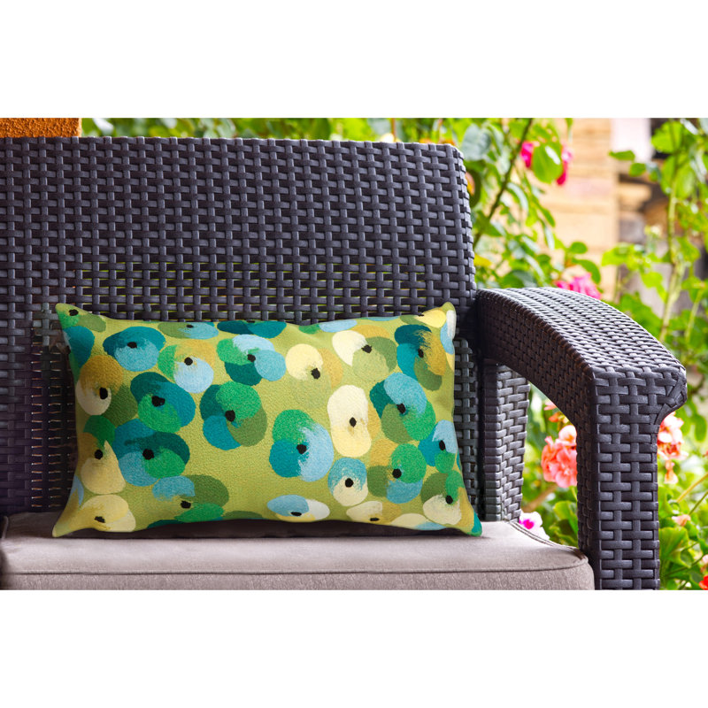 Vision II Pansy Lumbar Pillow Cover and Insert, Lime