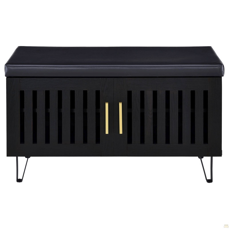 Banc de rangement 2 portes Clackamas, Black