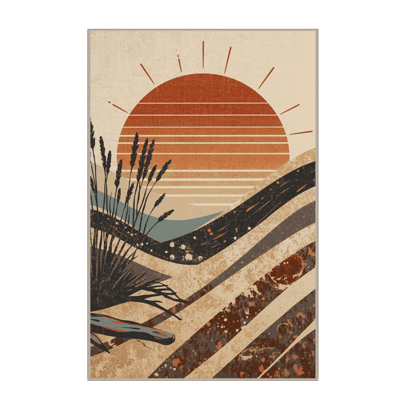 Tapis beige moelleux moelleux et moderne au look rustique moderne - reliure beige, 2 pi x 3 pi