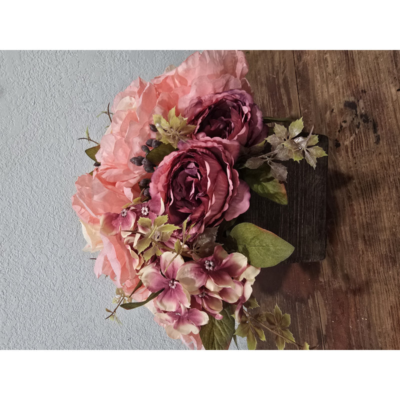 Pink Rose And Hydrangea Centerpiece