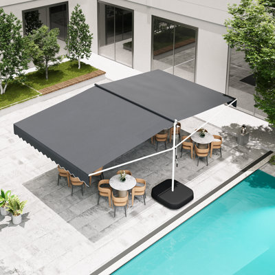 Free Standing Retractable Awning With Weighted Base