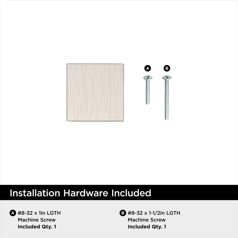 Chamfered Edge 1-1/16 inch (27mm) Length Cabinet Knob - 25 Pack, Satin Nickel, 25