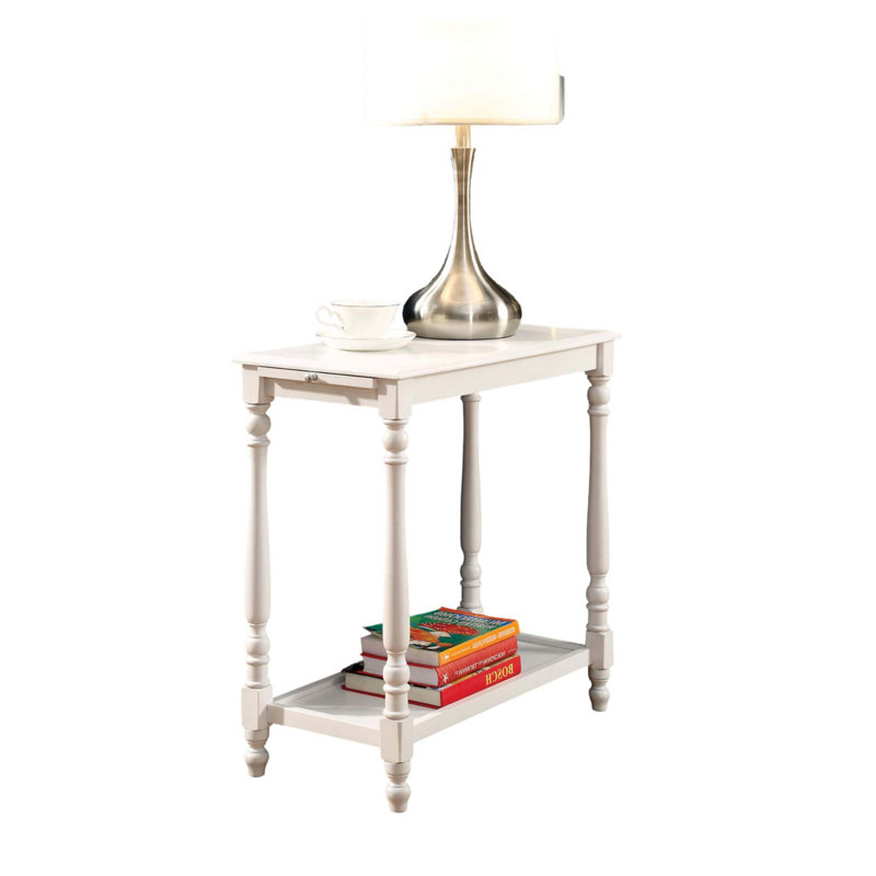 Multifunctional Side Table With Hidden Tray And Open Shelf