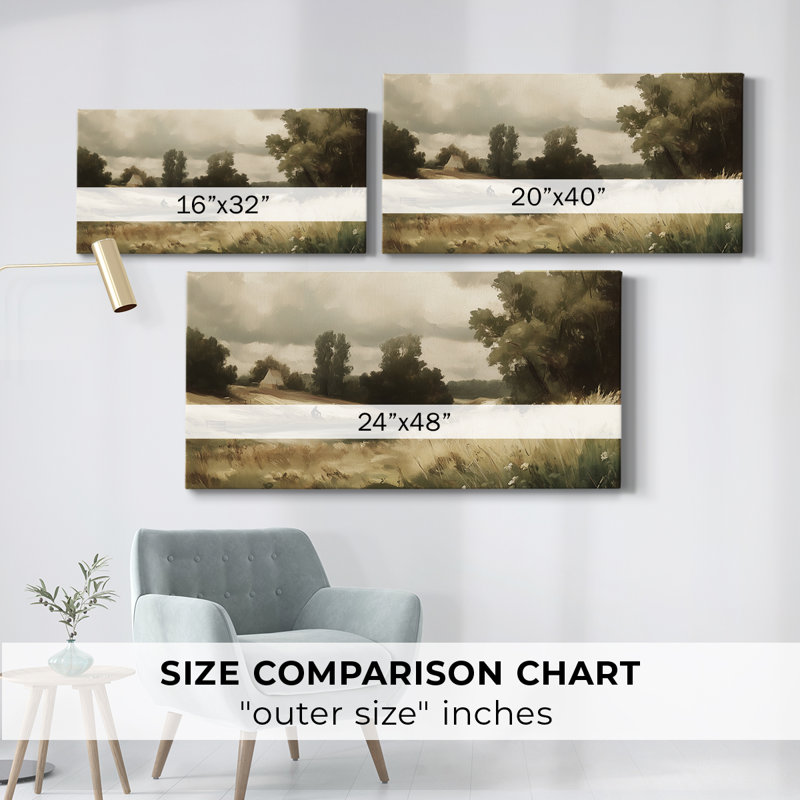Série paysage - L XXVI - Toile tendue avec châssis - Prêt à accrocher, H 24 po x l 48 po