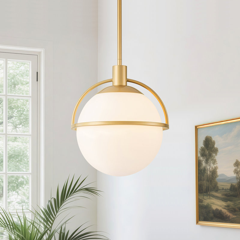 Luminaire suspendu à intensité variable à un globe de 10,82 po Gladi, Doré